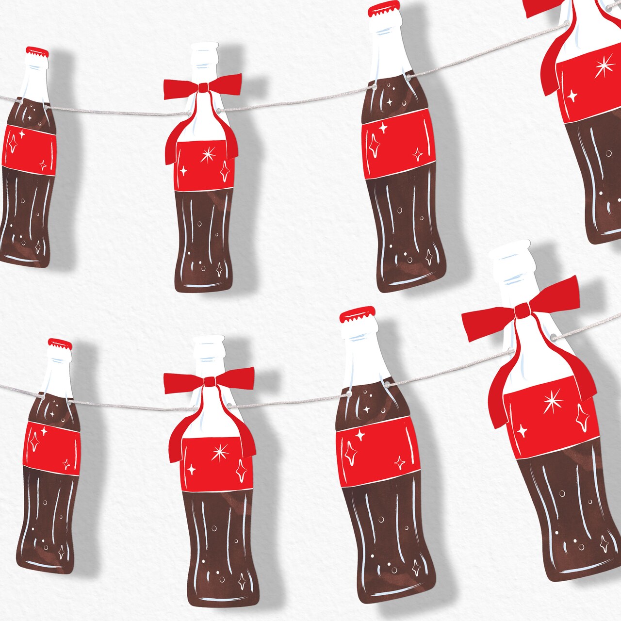 Big Dot of Happiness She's Ready to Pop Garland Banner, Retro 50s Soda Pop Party Backdrop, 30 Feet of Cord, 15 Double-Sided Paper Vintage Soda Bottles